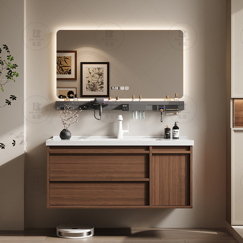 Luxury Skincare Display - Luxuriöser Holzschrank mit Schubladen, Spiegel, Papier-