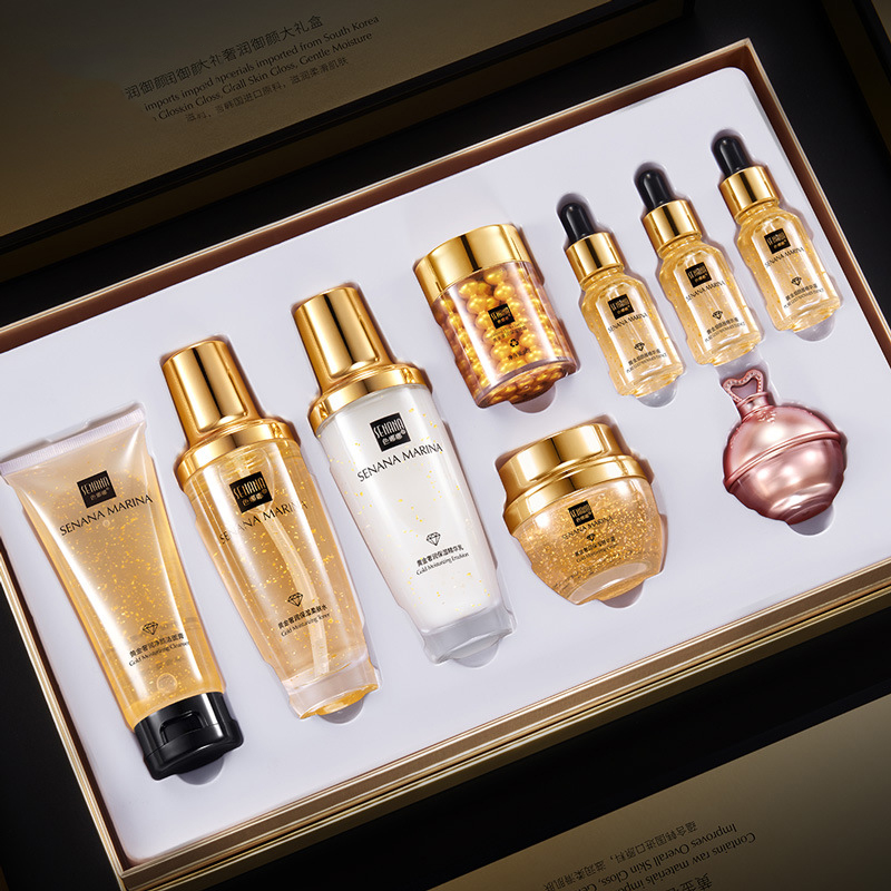 Luxury Gold Skincare - Frauen 24K Gold Hautpflege Set 9PCS