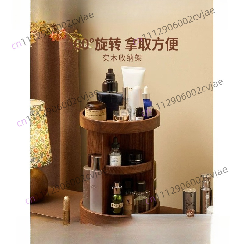 Luxury Skin Care - Drehbare Kosmetik-Aufbewahrungsbox aus Massivholz, hochwertige Luxus-Kommode,