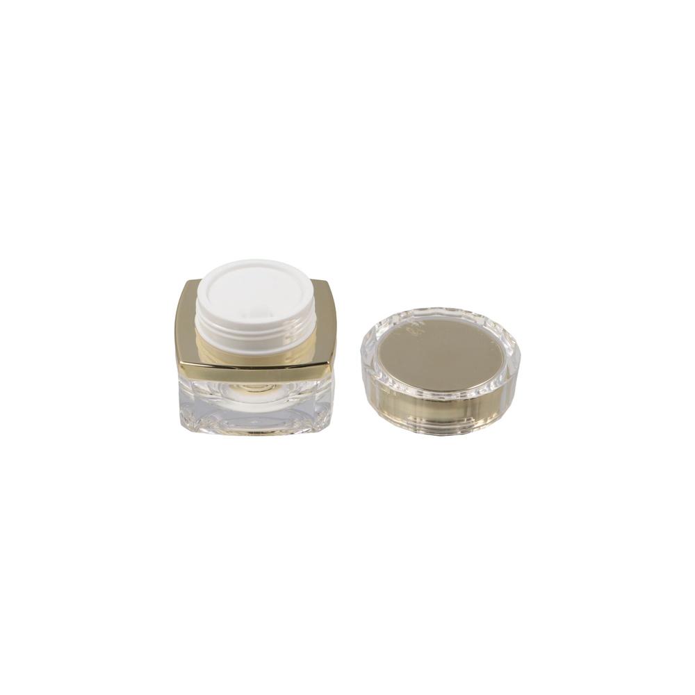Luxury Gold Skincare - Nachfüllbare Luxus-Gesichtscremetiegel in Gold und Lila,