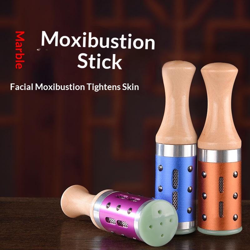 Luxury Skincare Tools - 1 Set Jade-Moxibustionsstab mit 360-Grad-Rotation, Massagefunktion