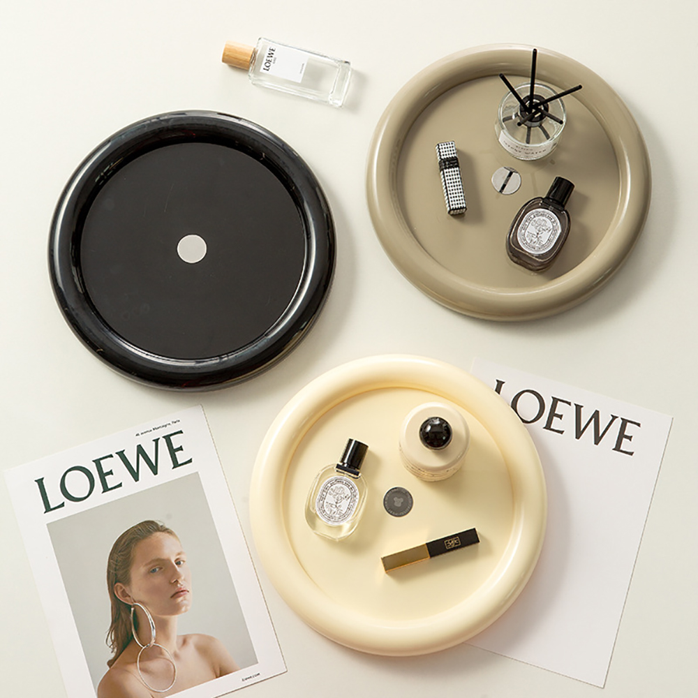 Luxury Skincare Tray - Rotierender Kosmetik-Organizer, leichter Luxus-Parfüm-Hautpflege-Organizer, transparentes Make-up-Aufbewahrungstablett