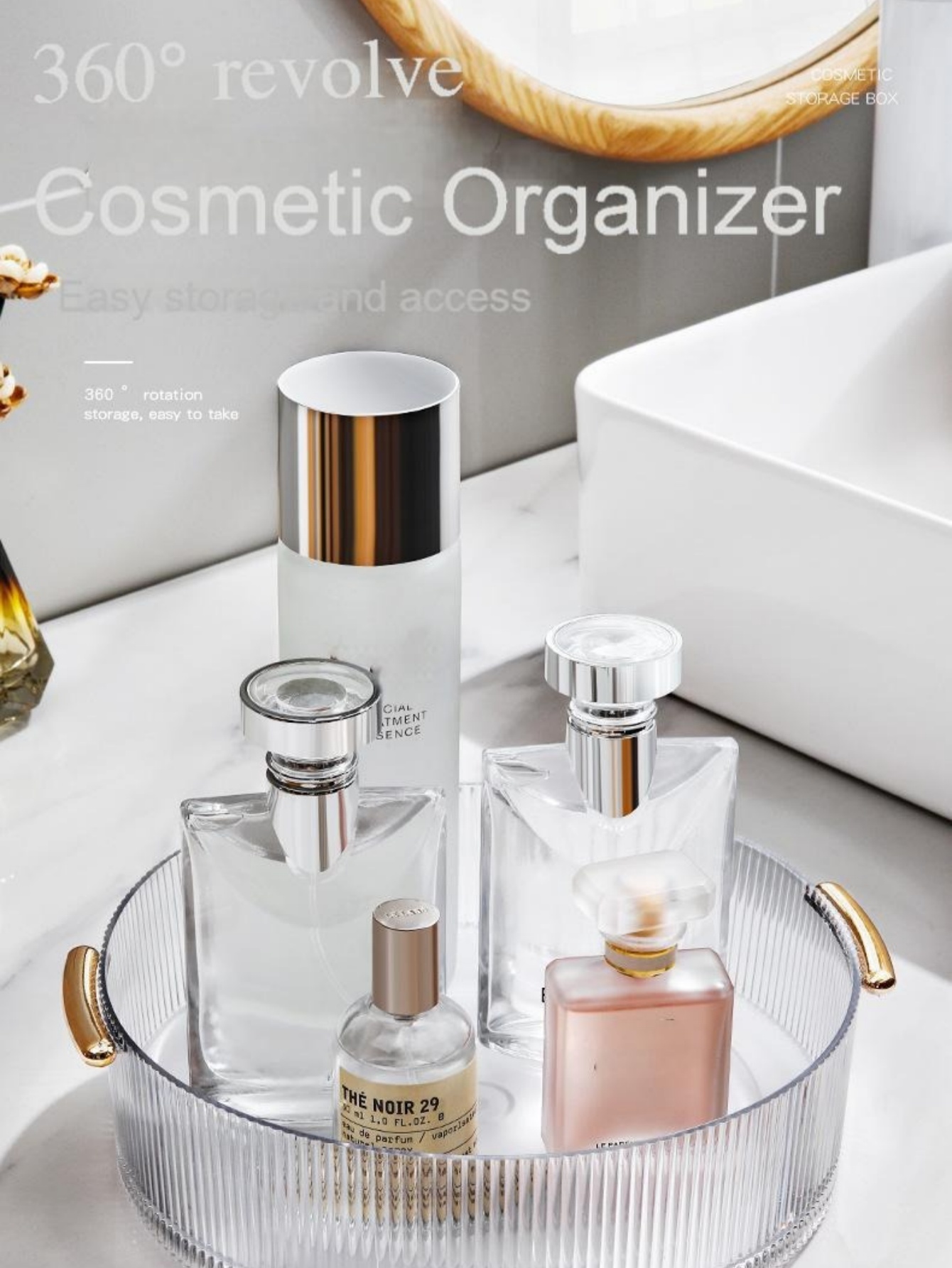 Vertikal geripptes transparent – Luxury Skincare Tray Bewertung und Preis